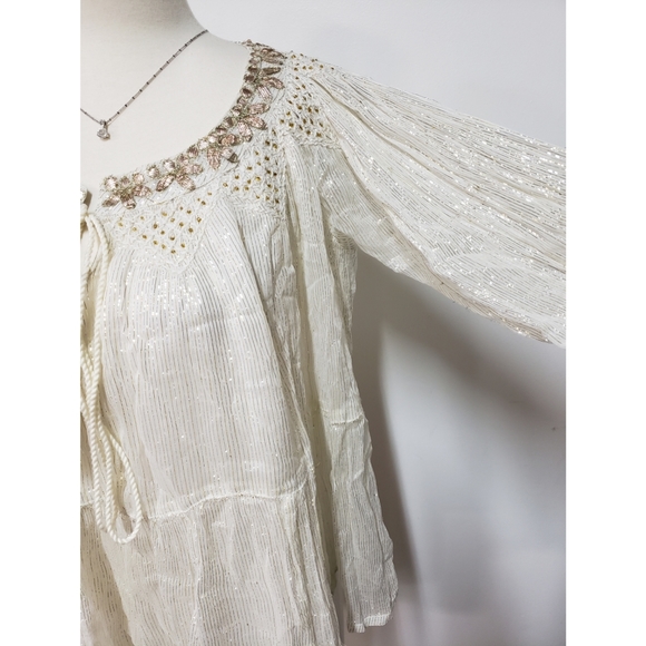 💯%Anthropologie Madi Shimmer Swing Blouse - Picture 6 of 12